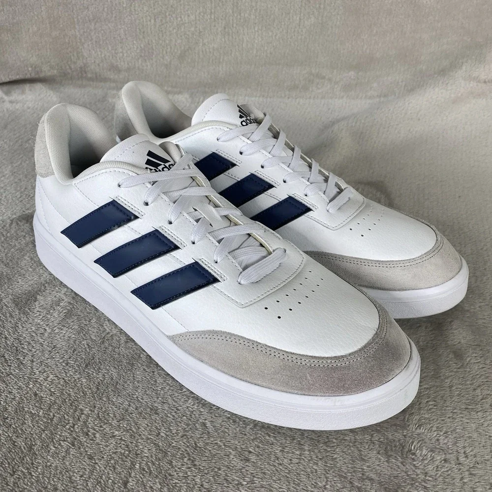 adidas CourtBlock Mens Shoes Size 12 White Black Sneaker Tennis Pickleball NEW